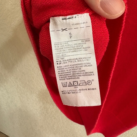 Banana Republic Red Knit Sweater Top with Ruffle Sleeves – Size S - Picture 6 of 6